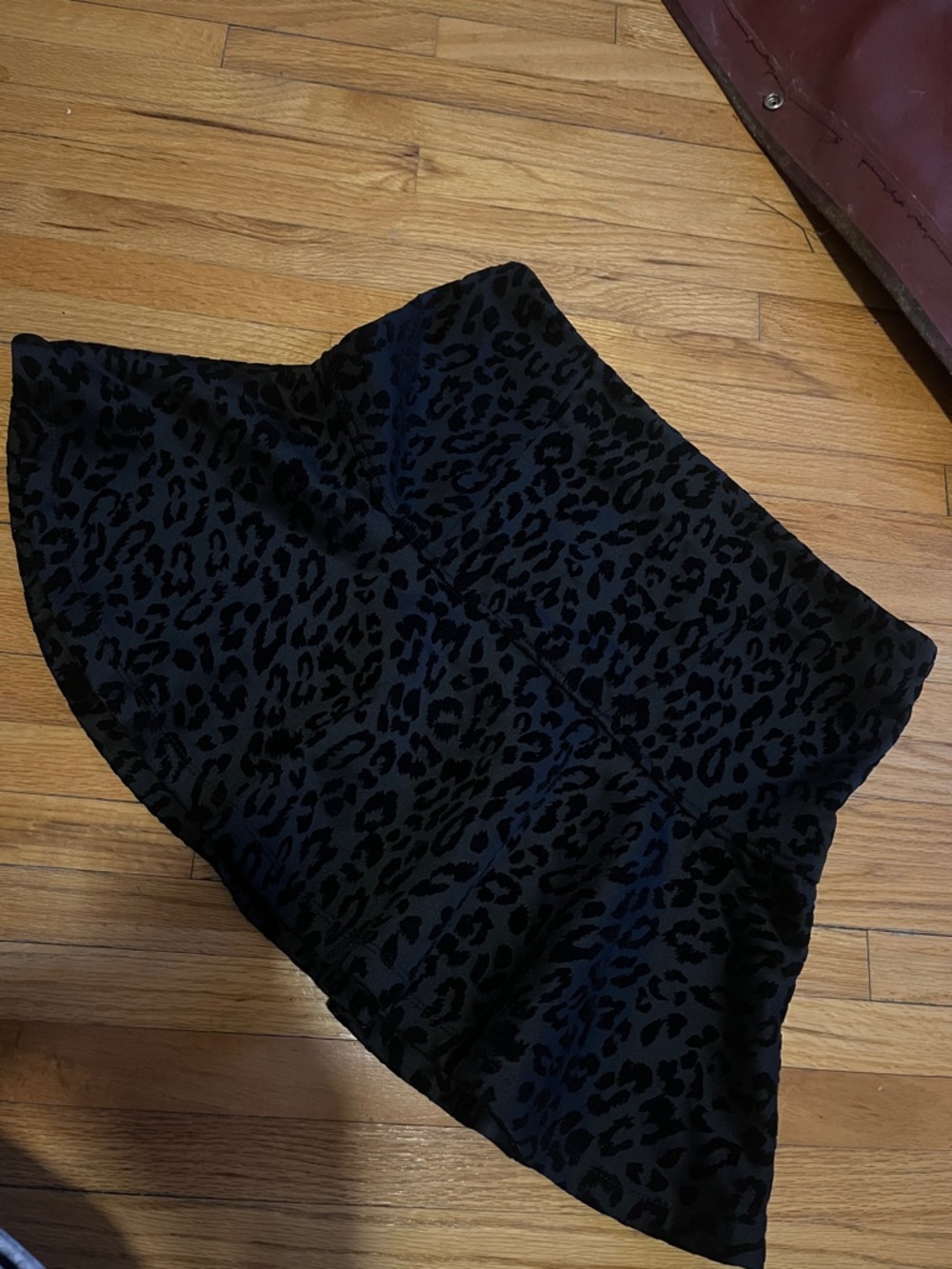Forever 21 Black Leopard Print Skater Skirt